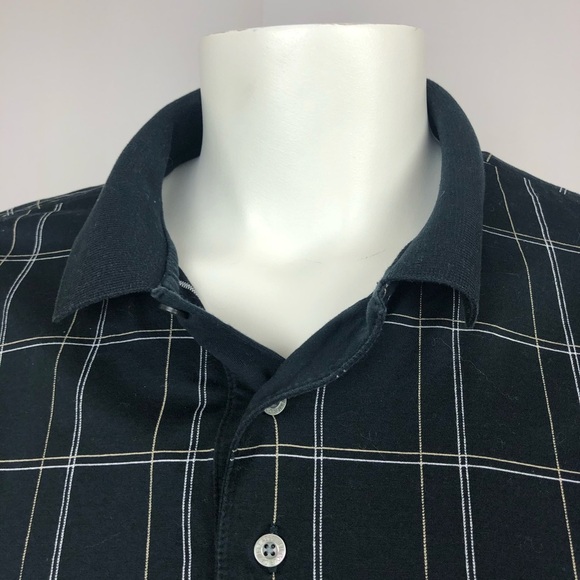 Jos A. Bank Mens Size L Dark Plaid Golf Polo Stay Cool Technology Short Sleeve - Picture 2 of 8